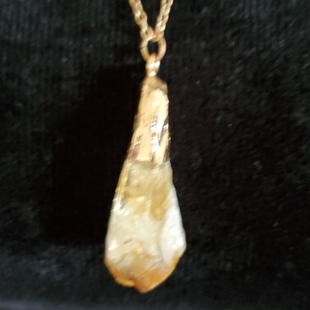 Golden stone necklace
